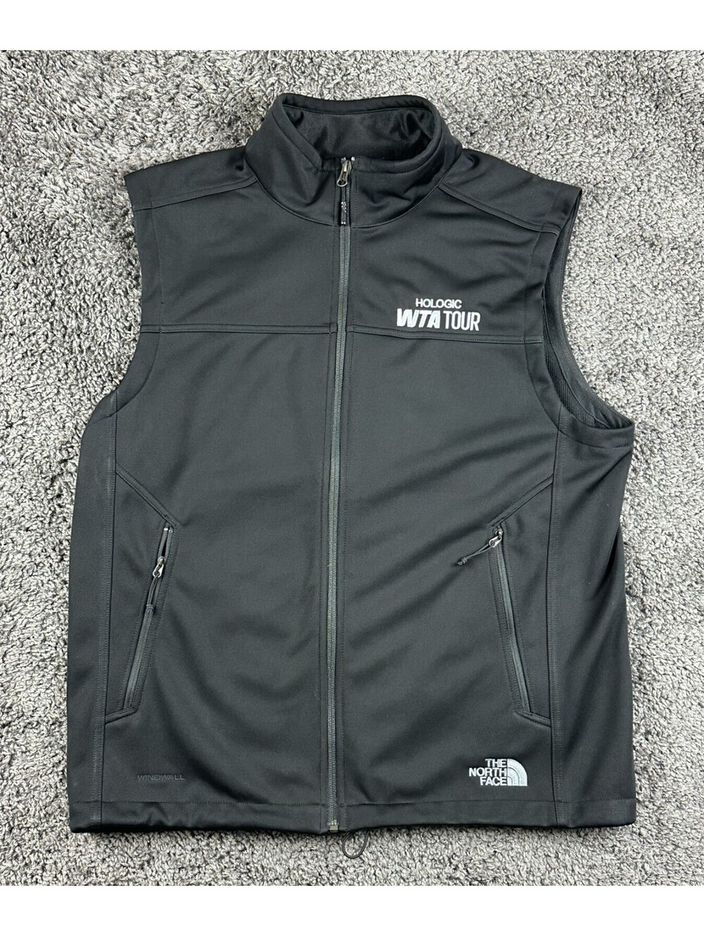 The North Face Canyonwall WindWall Vest Mens L Black Softshell WTA Tour Full Zip